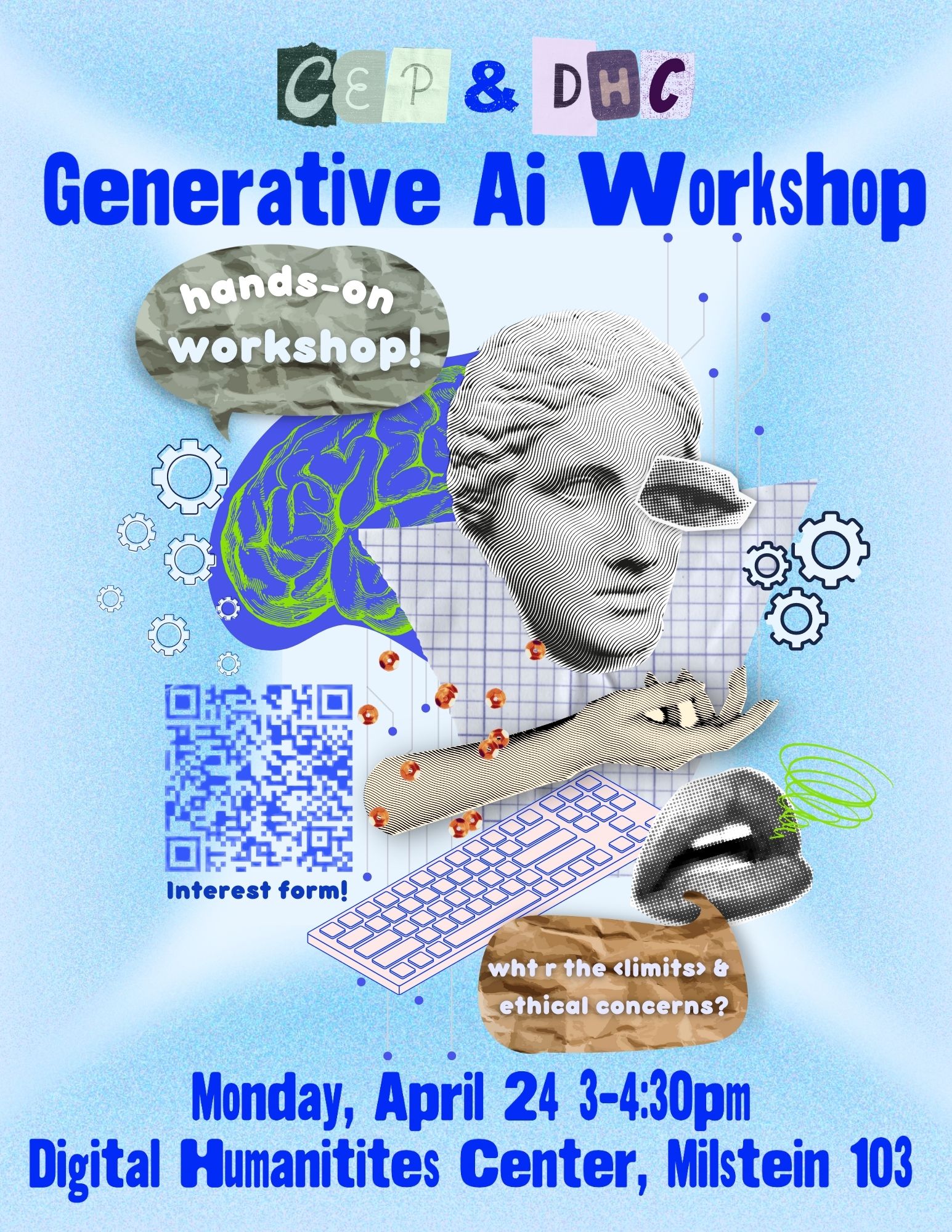 Chat GPTParty: Generative AI Workshop with the CEP & DHC Flyer