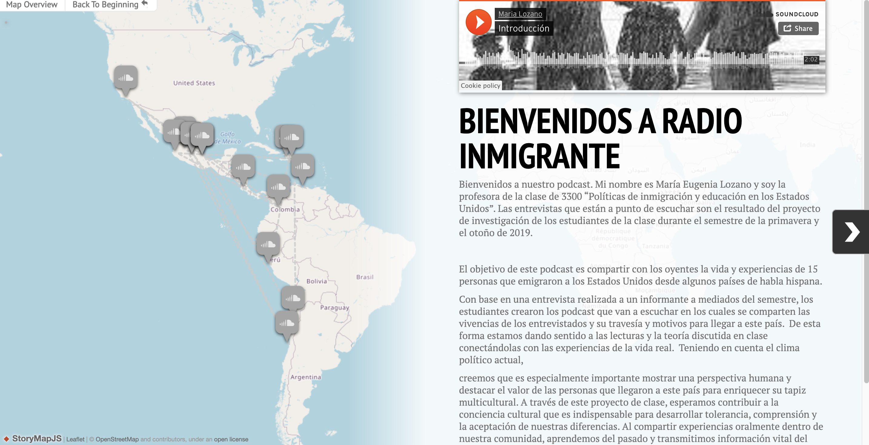 Radio Imigrante StoryMaps screenshot
