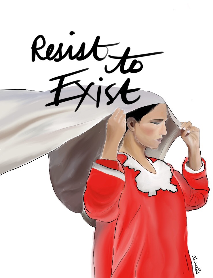 Resist to Exist art by Zarina Teli and Sumaya Teli